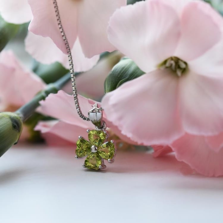 Olivinblüte in Silberanhänger Obelia 13242