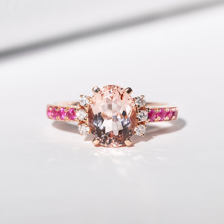 Morganitring mit Saphiren und Diamanten Jemiah 115623