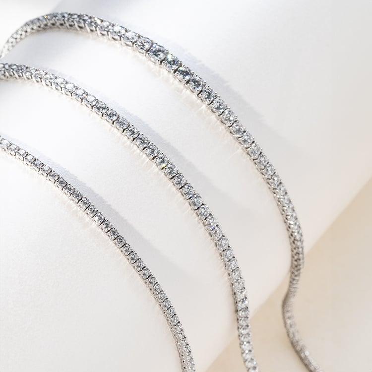 Goldenes Tennis Halskette mit Lab Grown Diamanten Gibson 141104