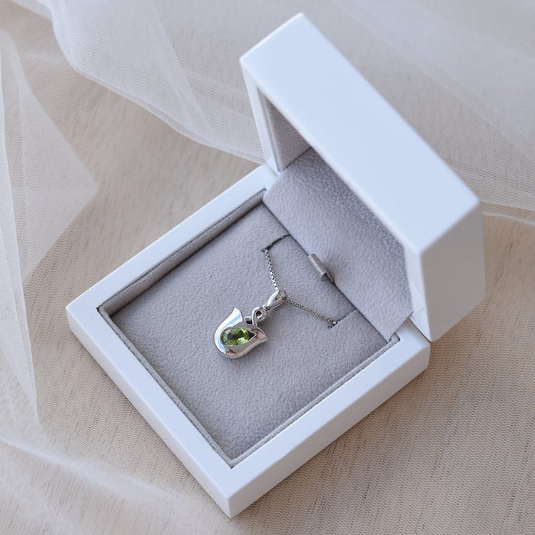 Silberanhänger als Tulpe mit Citrin in Eppi-Geschenkbox 68926