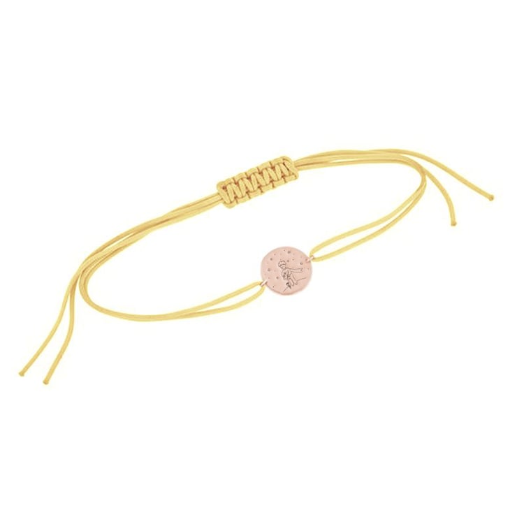 Silbernes String-Armband Der Kleine Prinz mit Rose und Gravur 118553