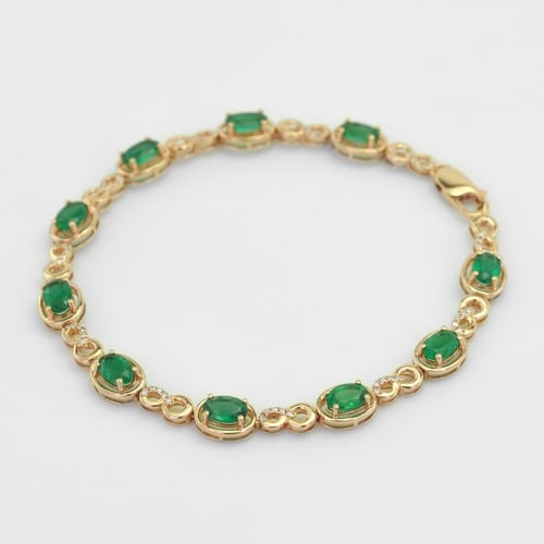Armband mit Smaragden aus Roségold mit Diamanten Tarak