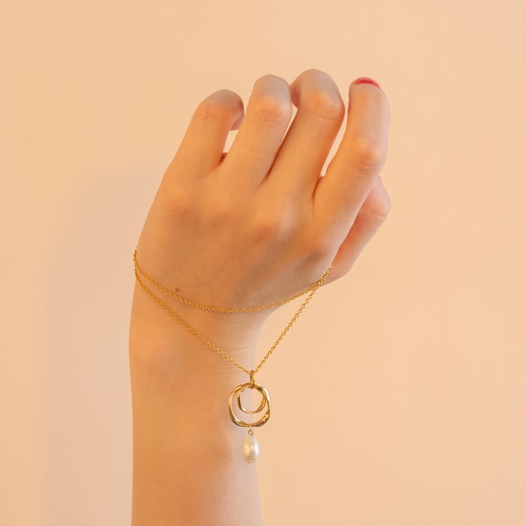 Vergoldeter Anhänger mit Perle Elana 101250