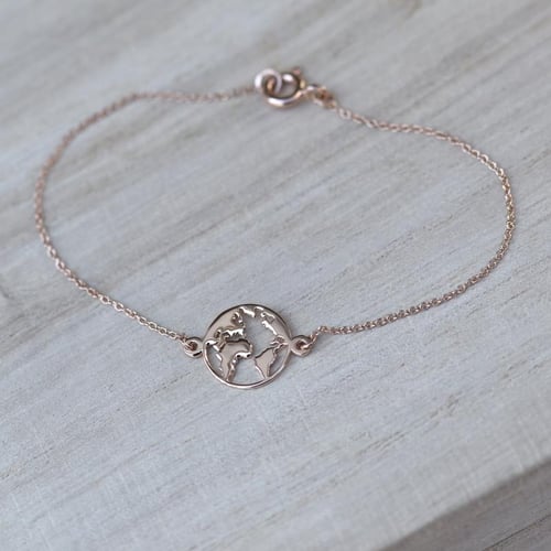 Minimalistisches Armband mit Weltkarte Earth