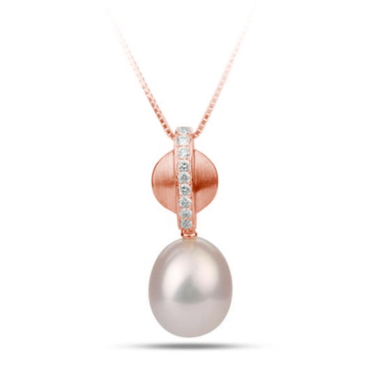 Anhänger mit Perle aus Roségold 76849