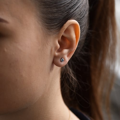 Silberne Ohrstecker mit Aquamarin und Lab Grown Diamanten Sukie