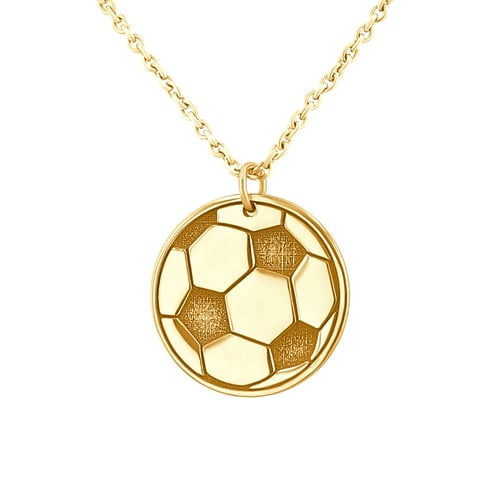 Silberner Anhänger Fußball mit Gravur Ihrer Wahl Football