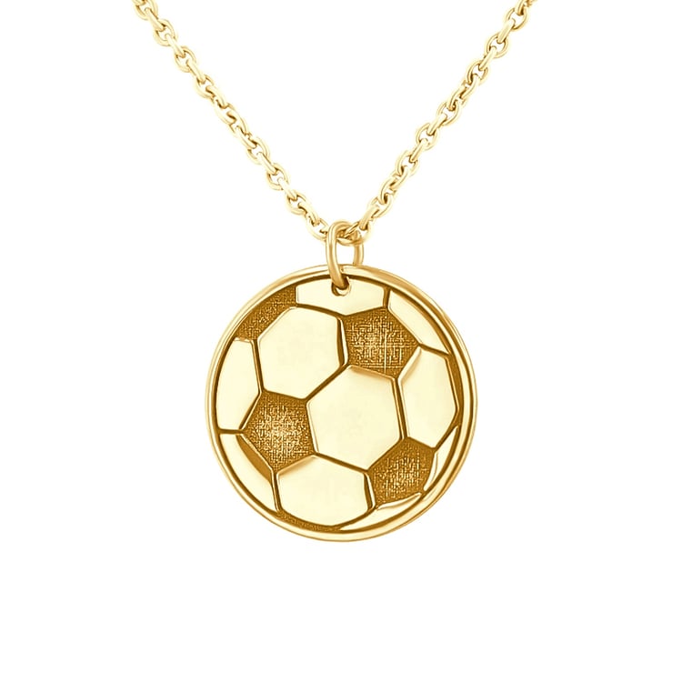 Silberner Anhänger Fußball mit Gravur Ihrer Wahl Football 124011