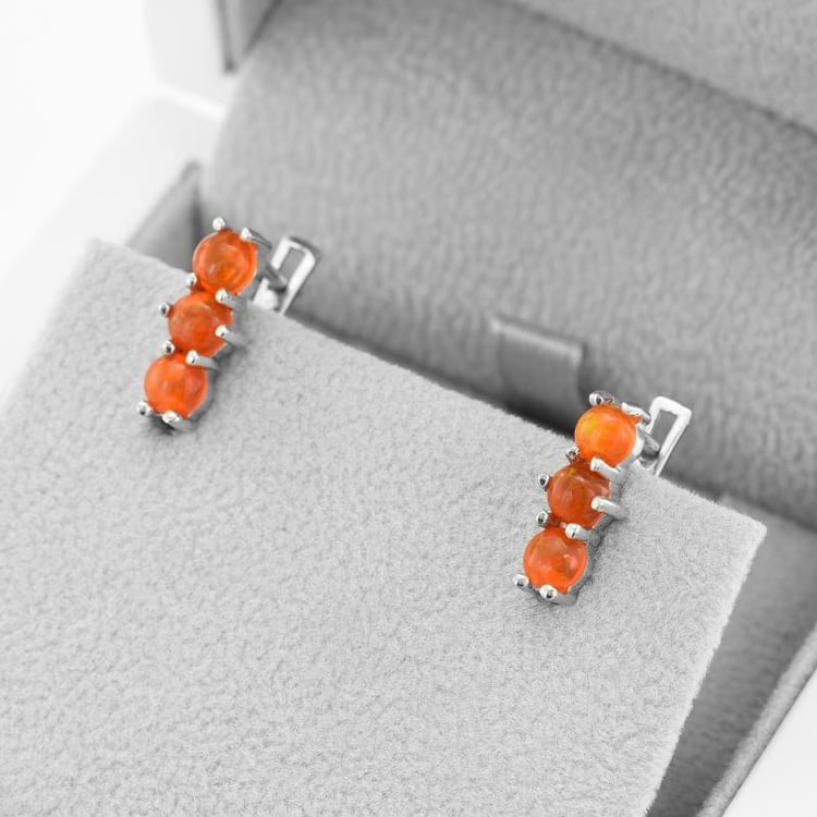 Silberohrringe mit orangenen Opalen Miuccia 49283