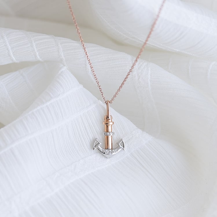 Silberner Anhänger Anker mit Lab Grown diamanten Anchor 104283