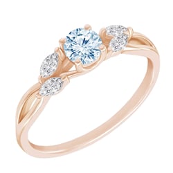 Verlobungsring mit Aquamarin und Moissaniten Halym