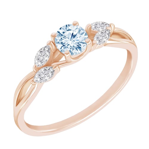 Verlobungsring mit Aquamarin und Moissaniten Halym