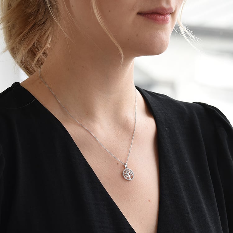 Silberner Lebensbaum mit Lab Grown Diamanten Elmer 104388