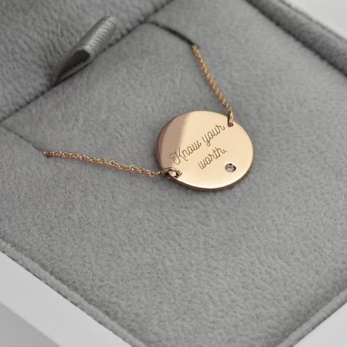 Goldarmband mit Diamanten und Gravur Shalek
