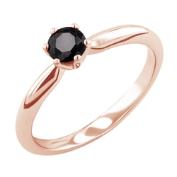 Goldener Verlobungsring mit schwarzem Diamant Mala