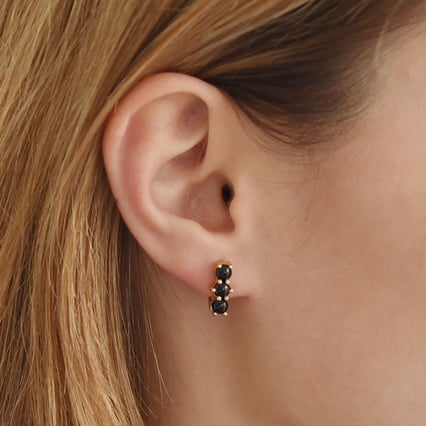 Silberne Ohrringe mit schwarzen Onyxen Miuccia