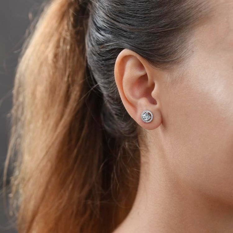 Goldene Ohrringe mit Aquamarinen und Topasen Badulf 107006