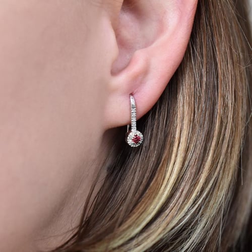 Diamantohrringe mit Rubinen Dhani