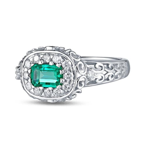 Goldring mit Smaragd und Diamanten Mare