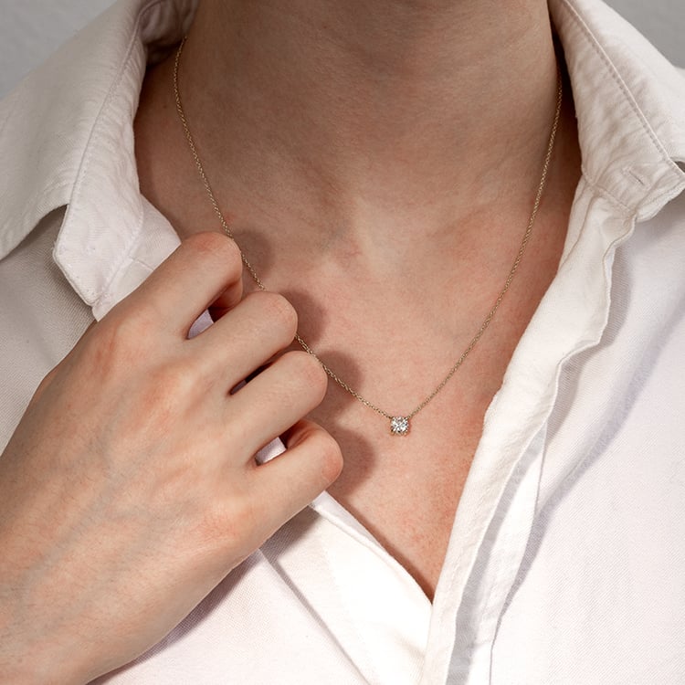 Goldene Halskette mit 0.50ct IGI-zertifiziertem Lab Grown Diamanten Sandra 131222