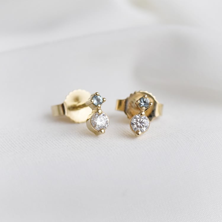 Minimalistische Ohrringe mit Moissaniten und Topasen Durante 90404