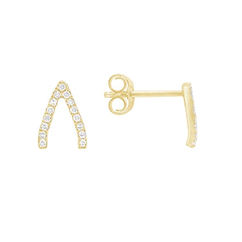 Silberne Ohrstecker mit Lab Grown Diamanten Wishbone