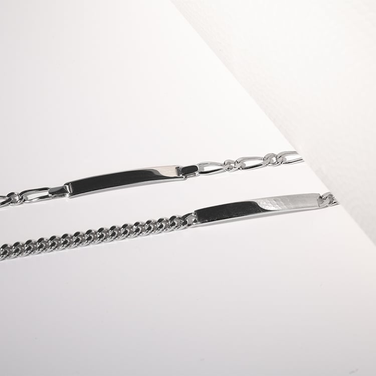 Silbernes Figaro Armband mit der Möglichkeit einer Gravur 129596