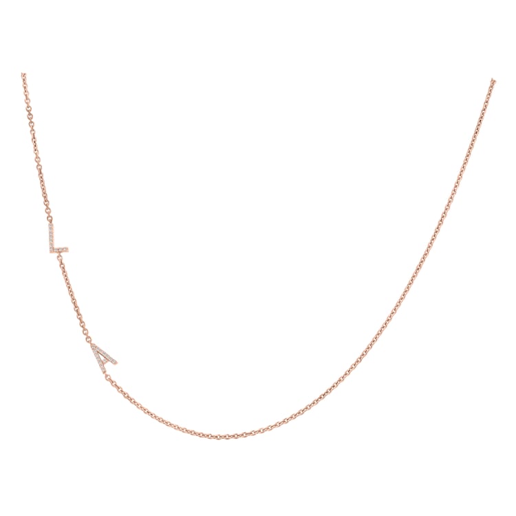 Silberne Kette mit zwei Buchstaben und Lab Grown Diamanten Lupe 152241