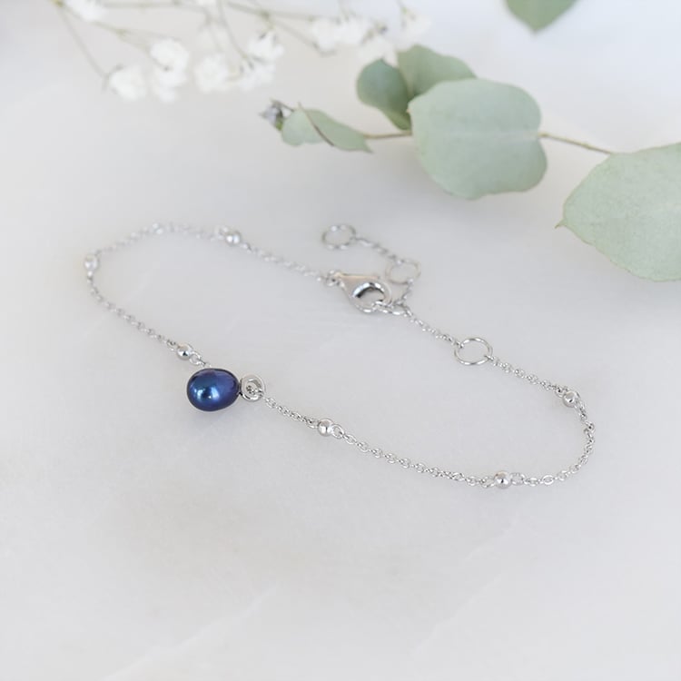 Armband aus Silber mit schwarzer Perle Jerrik 88045