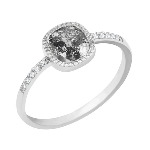 Ring mit Emerald Salt and Pepper Diamanten und Lab Grown Diamanten Adaline
