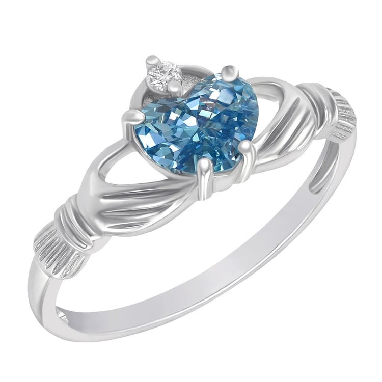 Goldener Claddagh-Ring mit Topas und Diamant Norie