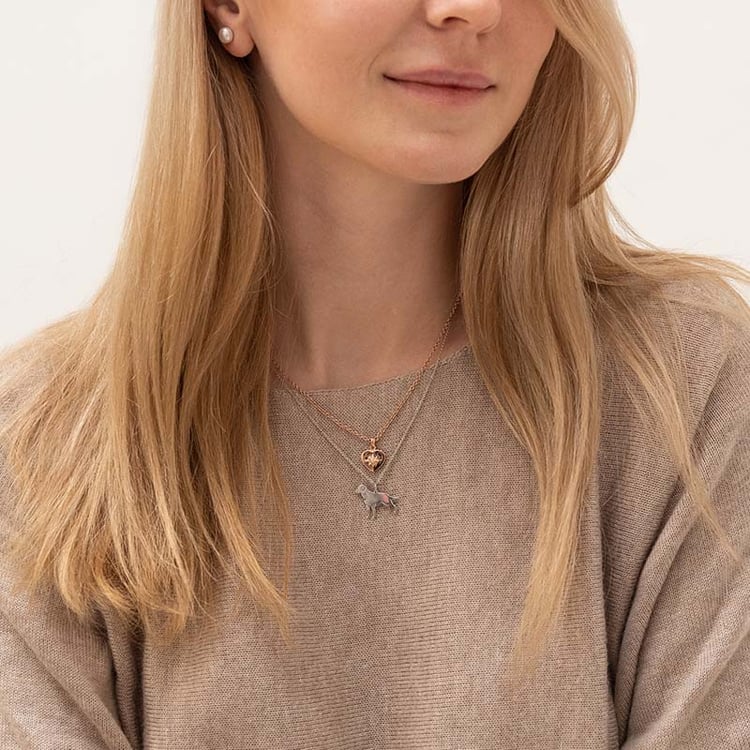 Silberner Anhänger in Form eines Hundes mit Gravur Labrador Retriever 98613