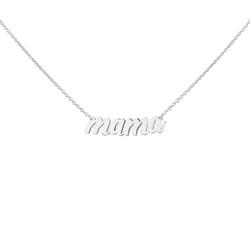 Silberne Halskette mit Aufschrift Mama