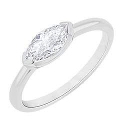 Verlobungsring mit Halblünette Lab Grown Marquise-Diamanten Berenike