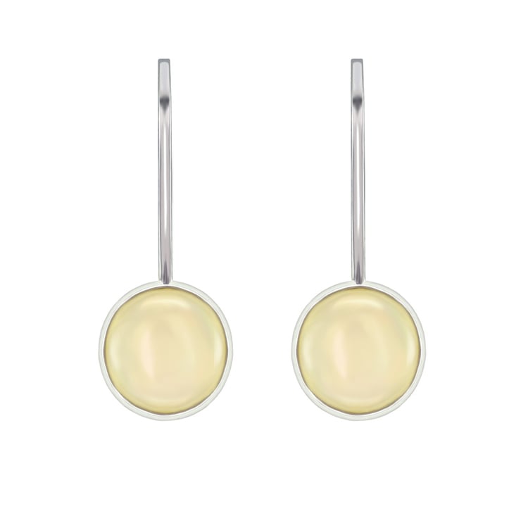 Silberne Hängeohrringe mit natürlichen Opalen Maumo