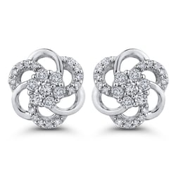 Diamantohrringe in Form von Blumen Belisario