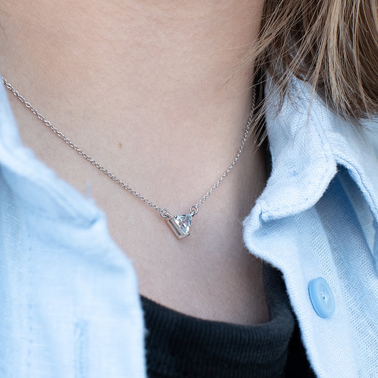 Minimalistische Halskette mit Aquamarin Modu 134927