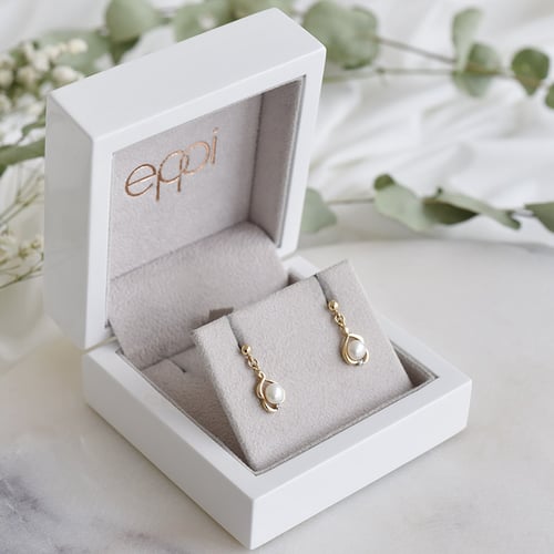 Goldene Perlen-Ohrringe mit Zirkonia Megan