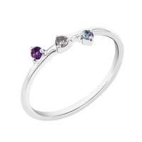 Minimalistischer Ring mit drei Edelsteinen Idalia