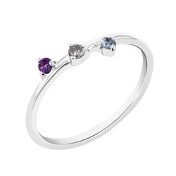 Minimalistischer Ring mit drei Edelsteinen Idalia