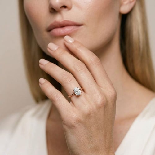 Verlobungsring mit Buchstabenund Lab Grown Diamanten Frost