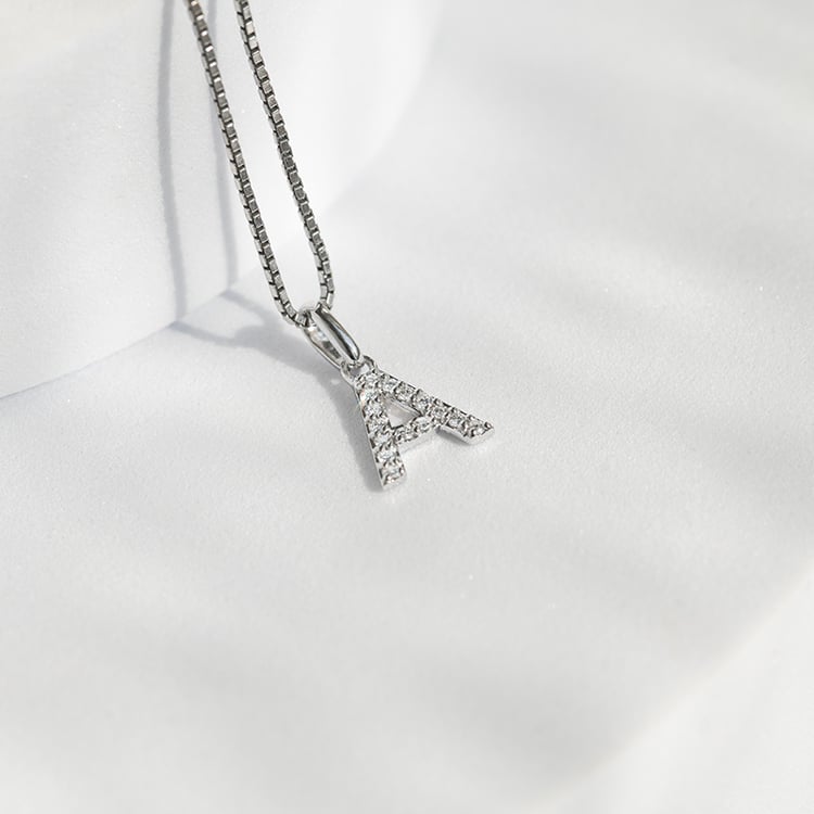 Silberner Buchstaben-Anhänger mit Lab Grown Diamanten Letra 143896