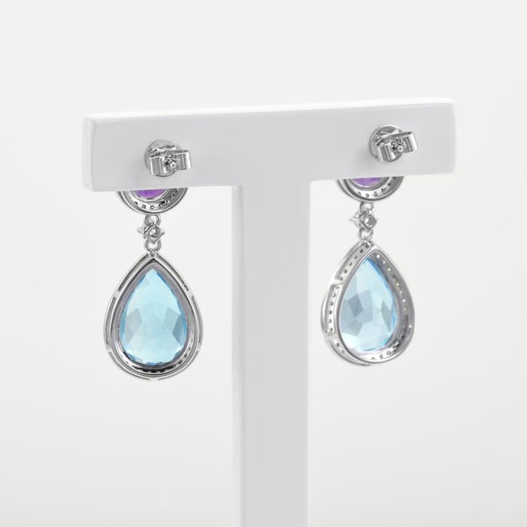 Ohrringe mit Topas und Amethyst Bulia 47956