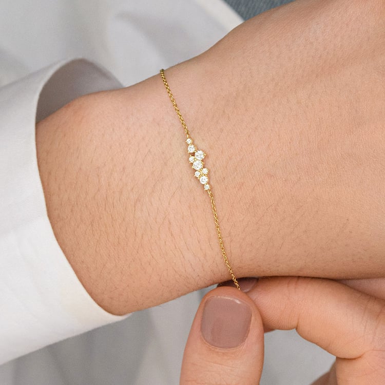 Minimalistisches cluster Armband mit Lab Grown Diamanten Kianna 160719