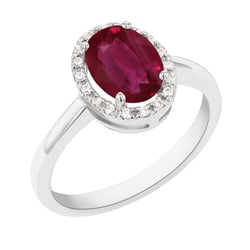 Goldener Scheidungsring mit Rubin und Diamanten Luka