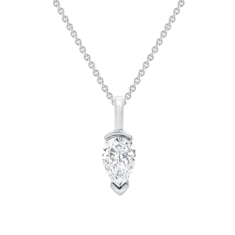 Minimalistischer Anhänger aus Silber mit einem Diamanten in Birnenform Malena 162237