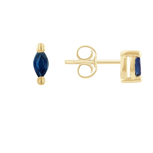 Minimalistische Ohrstecker mit blauen Saphiren Daina