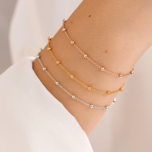 Silbernes Armband mit Kugeln 18 cm