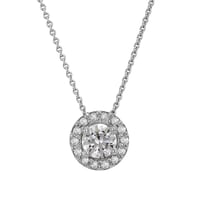 Goldener Halo-Anhänger mit einem Moissaniten und Diamanten Vicky