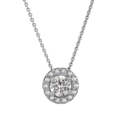 Goldener Halo-Anhänger mit einem Moissaniten und Diamanten Vicky